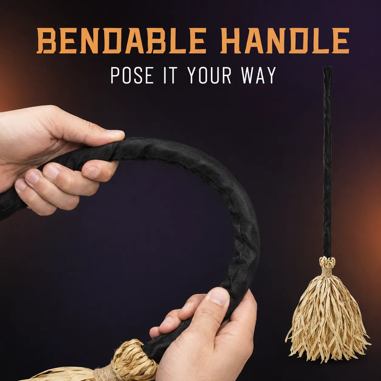 Dancing Magic Witch Broom Lantern