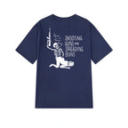 SHOOTING GUNS AND SPREADING BUNS Skull with Sexy Lady Print T-shirt