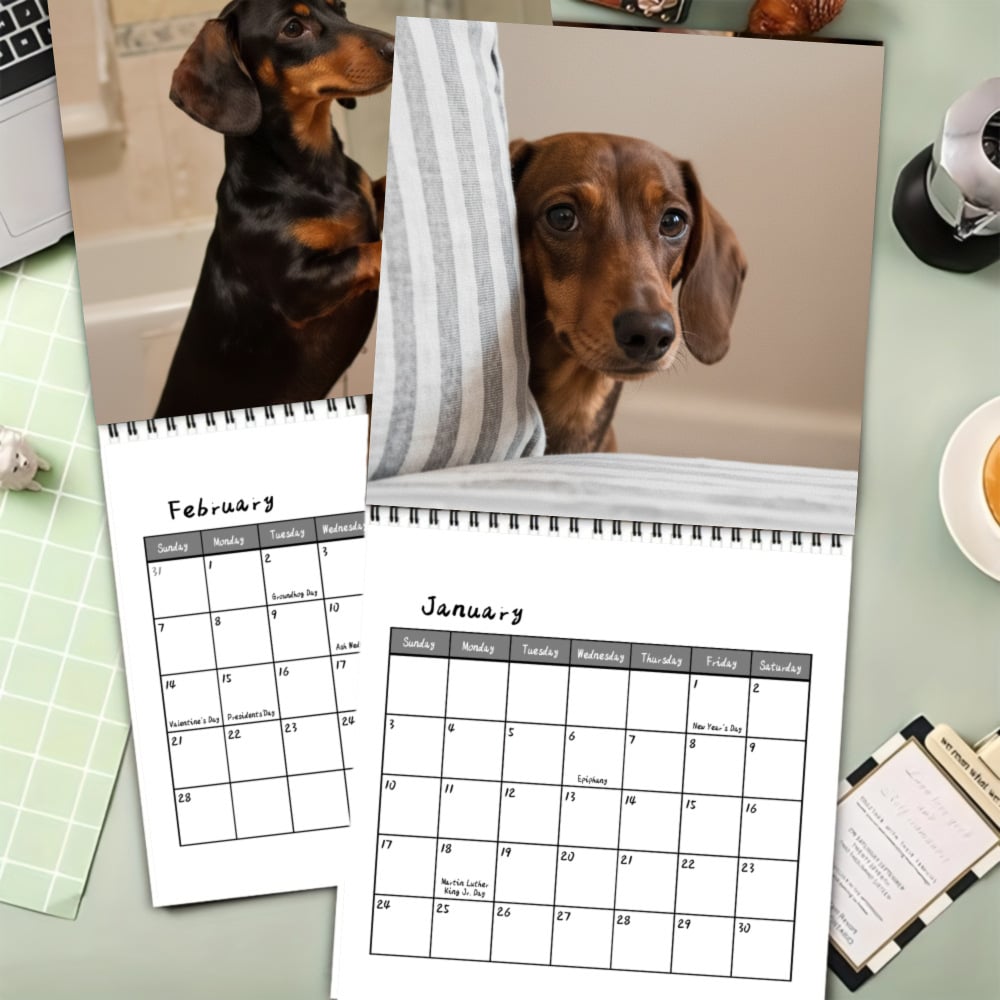 🐶 Dachshunds With Glasses 2027 Wall Calendar – 12 Months of Adorable Dachshunds & Playful Stylish Moments
