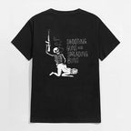 SHOOTING GUNS AND SPREADING BUNS Skull with Sexy Lady Print T-shirt