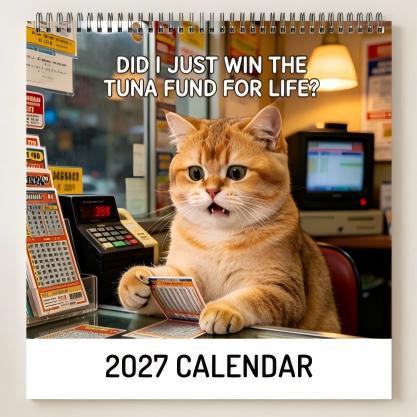 🐱 2027 Cat Wall Calendar – Cute Cats Monthly Calendar for Cat Lovers