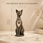 🐱❤️Vintage Iron Cat Figurine with Hanging Heart – Rustic Feline Home Decor Sculpture(📦Buy 2 Free Shipping)