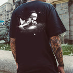 Nun Smoking Dark Style Black Print T-shirt