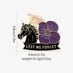 🌺🐎 Bold & Symbolic — Purple Poppy Horse Memorial Brooch