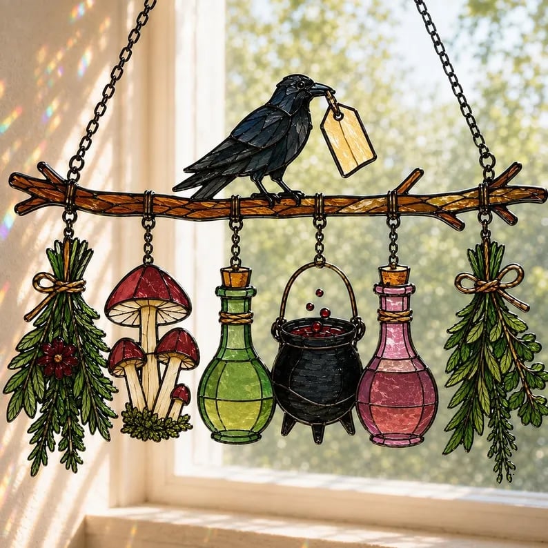 🖤 🐦‍⬛Raven Witch Suncatcher(✨Buy 2 Free Shipping)