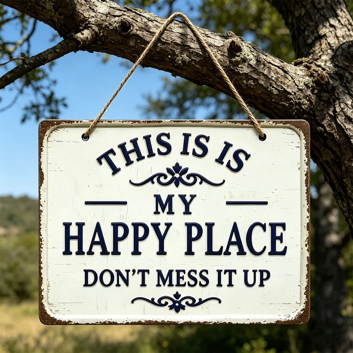 ⚡Last Day 49% OFF-Vintage Statement Metal Sign, "This Is My Happy Place Don't It up"