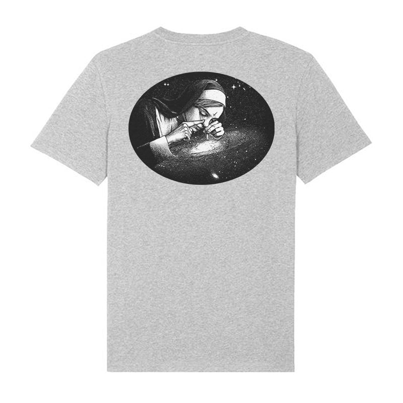 Nun Smoking Dark Style Black Print T-shirt