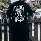 UNHOLY Nun with Crucifix on Forehead Graphic Casual Black Print T-shirt