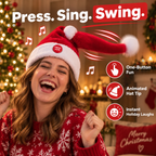 🎅 Funny Moving Santa Hat – Fun Christmas Party Accessory