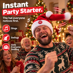 🎅 Funny Moving Santa Hat – Fun Christmas Party Accessory