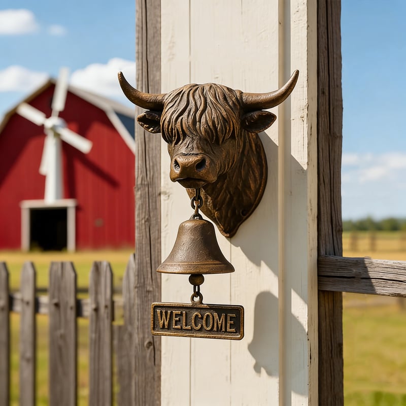 🔥Last Day 49% OFF - Highland Cow Welcome Bell