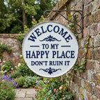 ⚡Last Day 49% OFF-Welcome to My Happy Place Metal Wall Sign