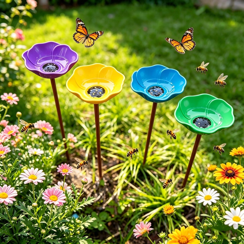 🎁Handmade Metal Flower Garden Stake🐦