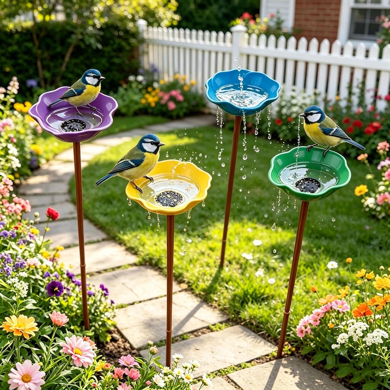 🎁Handmade Metal Flower Garden Stake🐦