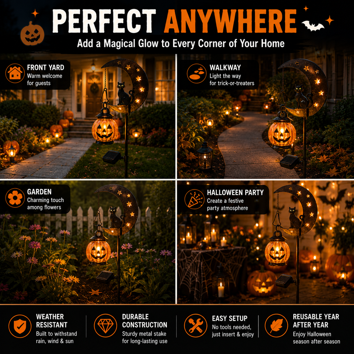 🎉Handmade Halloween Garden Stake Light