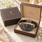 I Live for Him He Died for Me Christian Cross Braided Bracelet Gift Box Set