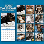 😺2027 Funny Blue Cat Calendar