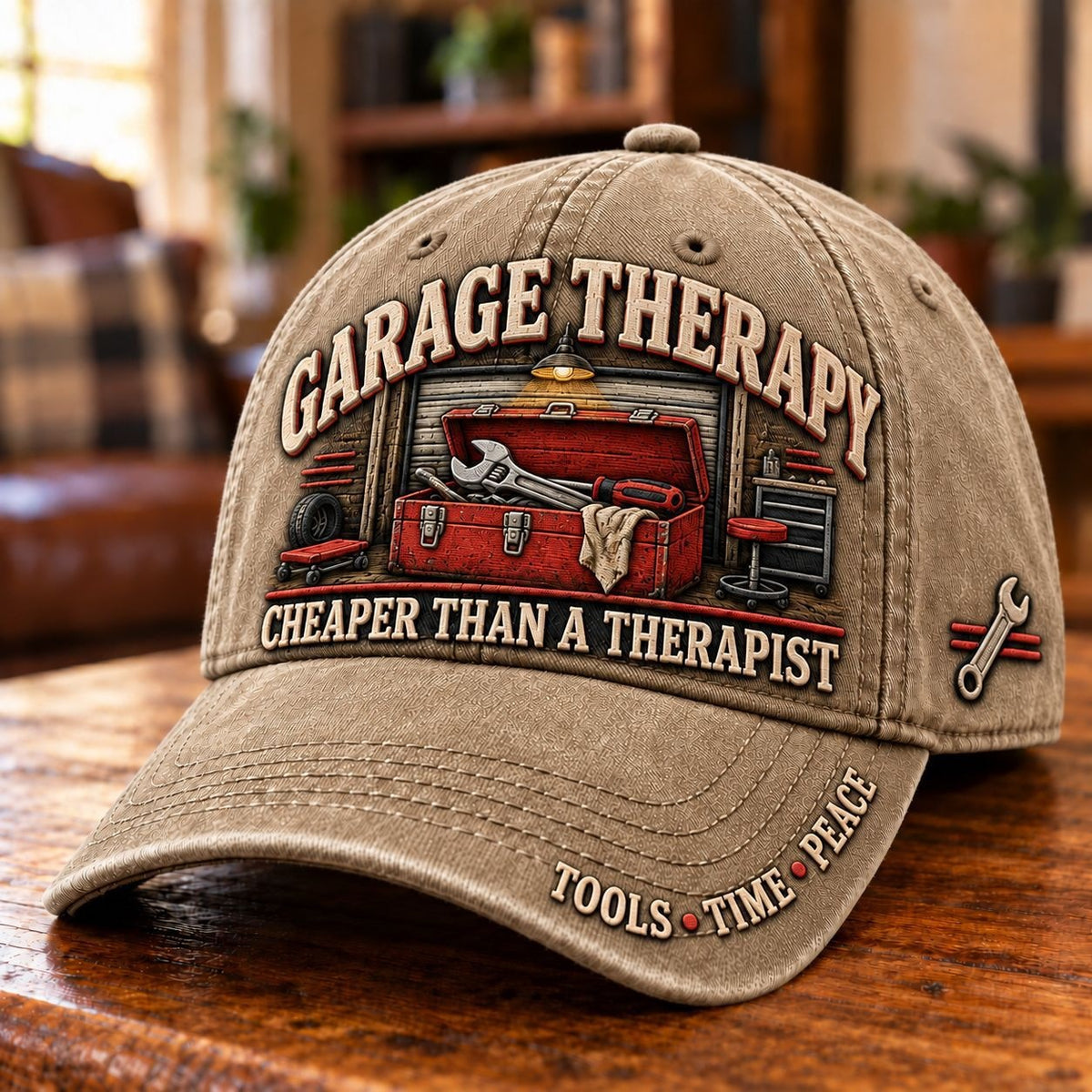 🛠️Garage Therapy – Cheaper Than a Therapist Baseball Cap