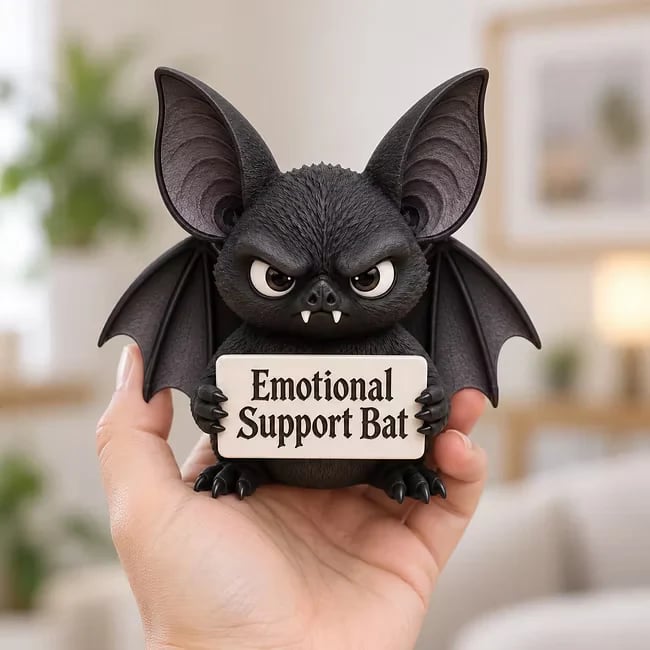 🦇Emotional Support Bat - A spooky-cute desk companion that brings a little emotional backup to your day.