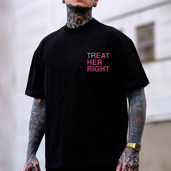 TREAT HER RIGHT Sexy Lady Ghost Graphic Casual Black Print T-shirt