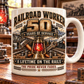 🚂Customized Commemorative Mugs for Railway Workers, Marking Years of Service