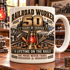 🚂Customized Commemorative Mugs for Railway Workers, Marking Years of Service