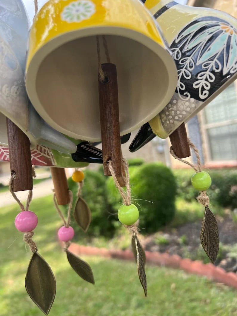 🐦Hand-Painted Ceramic Bird wind Chimes