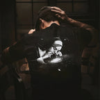Nun Smoking Dark Style Black Print T-shirt