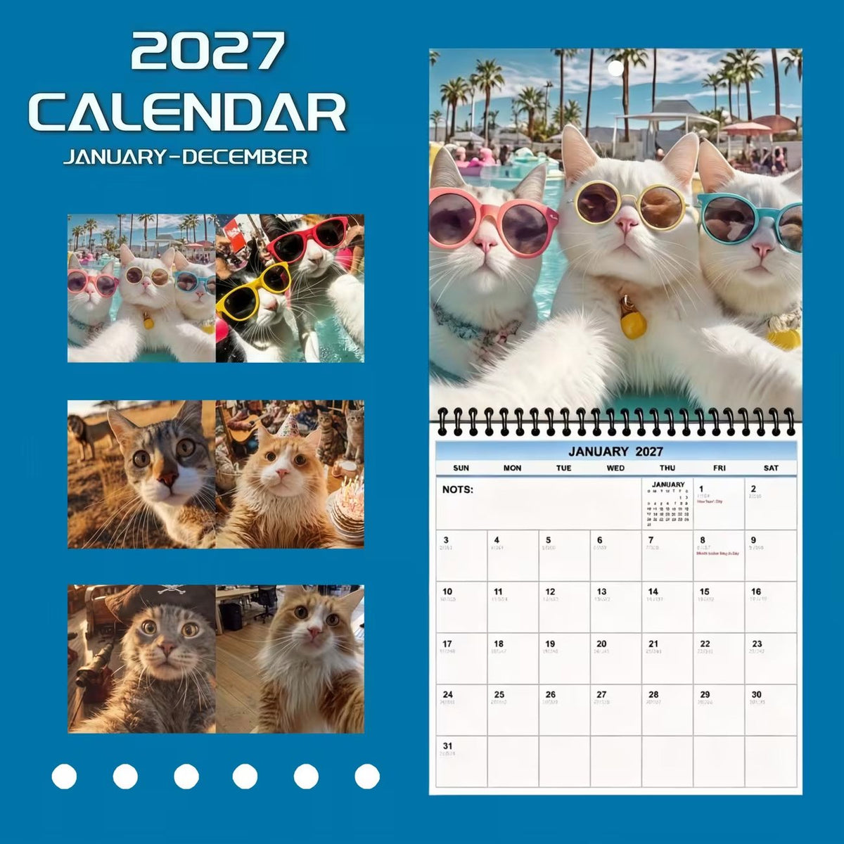 🐱 2027 Selfie Cat Calendar