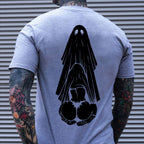Oral Sex with Ghost Dirty Love Casual Black and White Print T-shirt