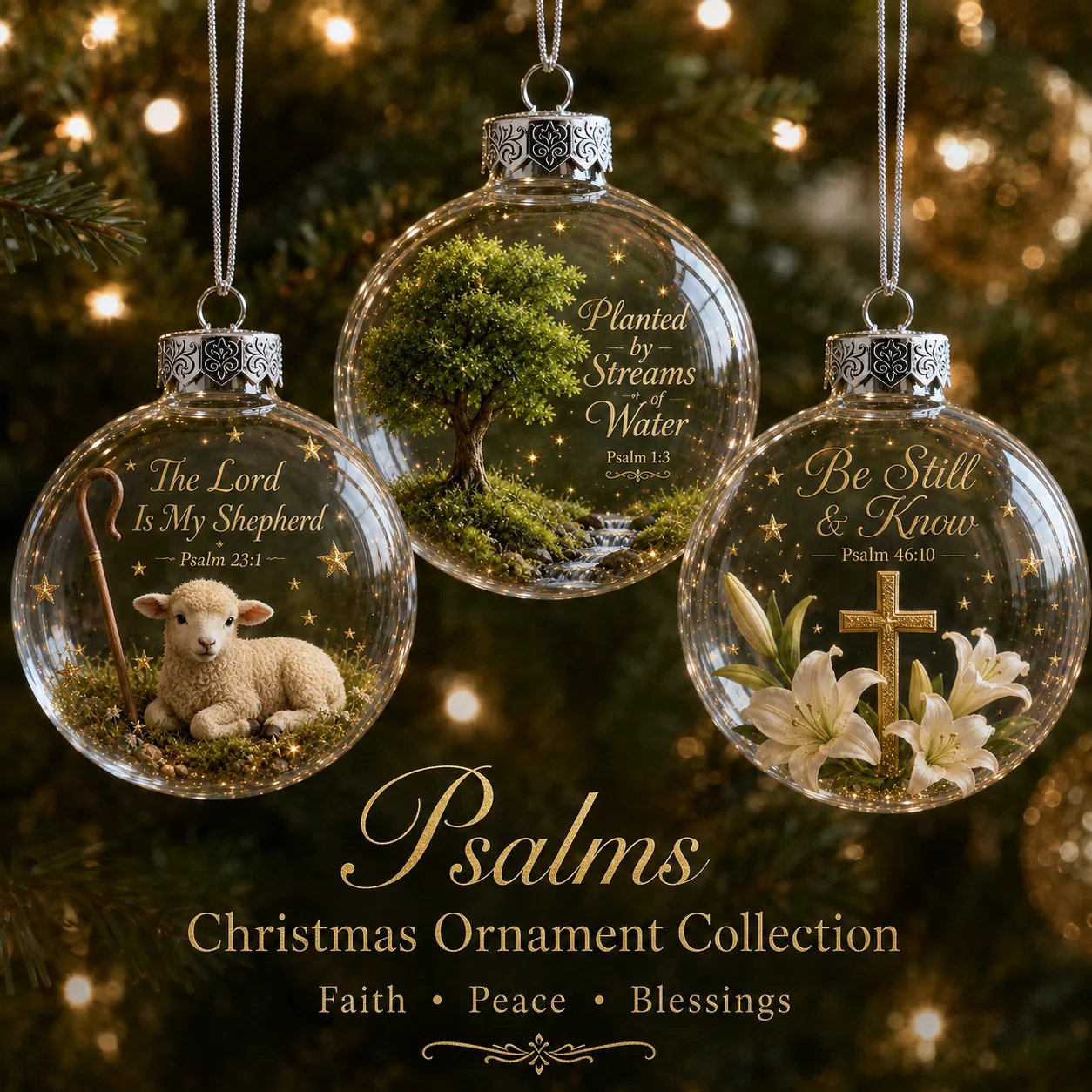 ✨ Psalms Scripture Christmas Ornament