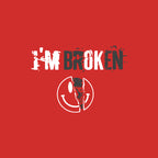 I'M BROKEN and Smiling Face Skull Graphic Casual Black and White Print T-shirt