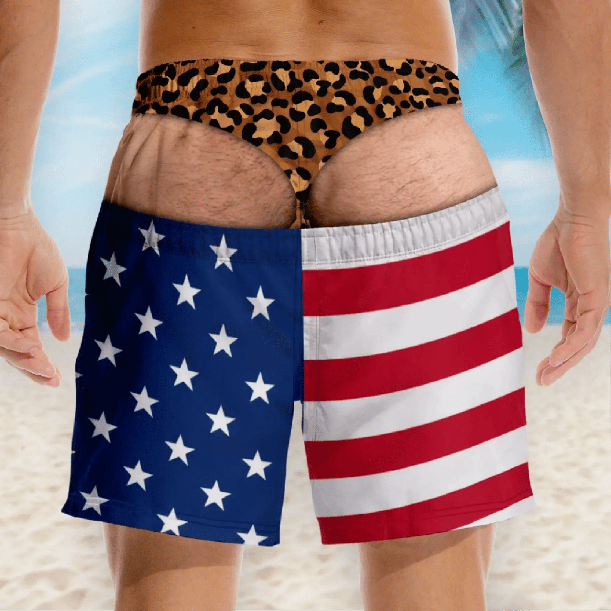 Men's Novelty Prank Swim Trunks – Funny Beach Shorts for Summer & Parties