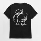 Better Together Skull and Butt Casual Graphic Print T-shirt