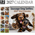 🌭🐶 2027 Sausage Dog Selfies Wall Calendar