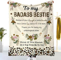 To My Bada*s Bestie Sister Gift BFF Blanket
