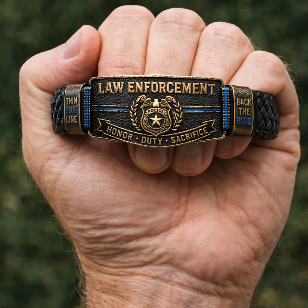 🎁 The Ultimate Father's Day Tribute: Heavy-Duty Police Brotherhood Bracelet — Wear Your Honor Proudly