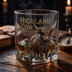 🐂 Highland Cow Whiskey Glass