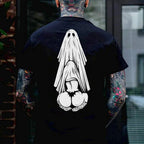 Oral Sex with Ghost Dirty Love Casual Black and White Print T-shirt