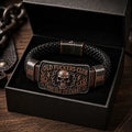 💀Old Fuckers Club Vintage Skull Flame Biker Braided Bracelet