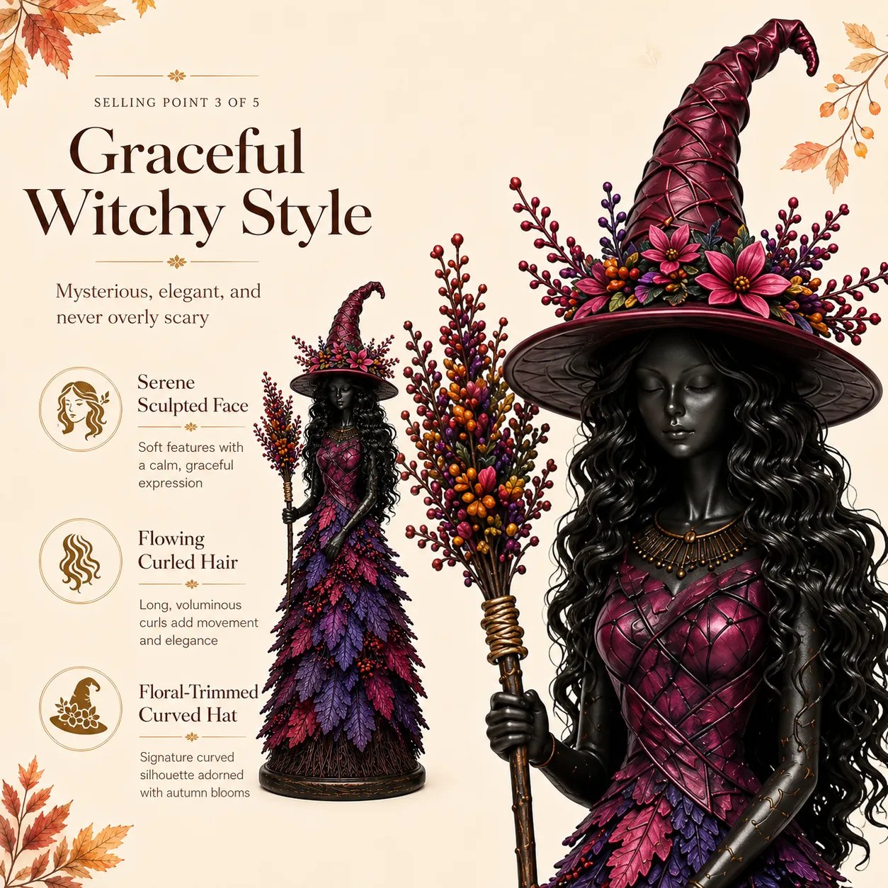 💥LAST DAY 49% OFF - 🧙 Enchanted Autumn Witch Figurine