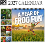 🐸 2027 Funny Frog Wall Calendar, 12-Month Spiral Planner With Notes