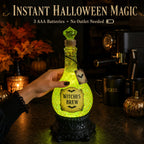 Lighted Witches' Brew Poison Bottle Glitter Globe