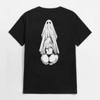 Oral Sex with Ghost Dirty Love Casual Black and White Print T-shirt