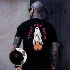 TREAT HER RIGHT Sexy Lady Ghost Graphic Casual Black Print T-shirt