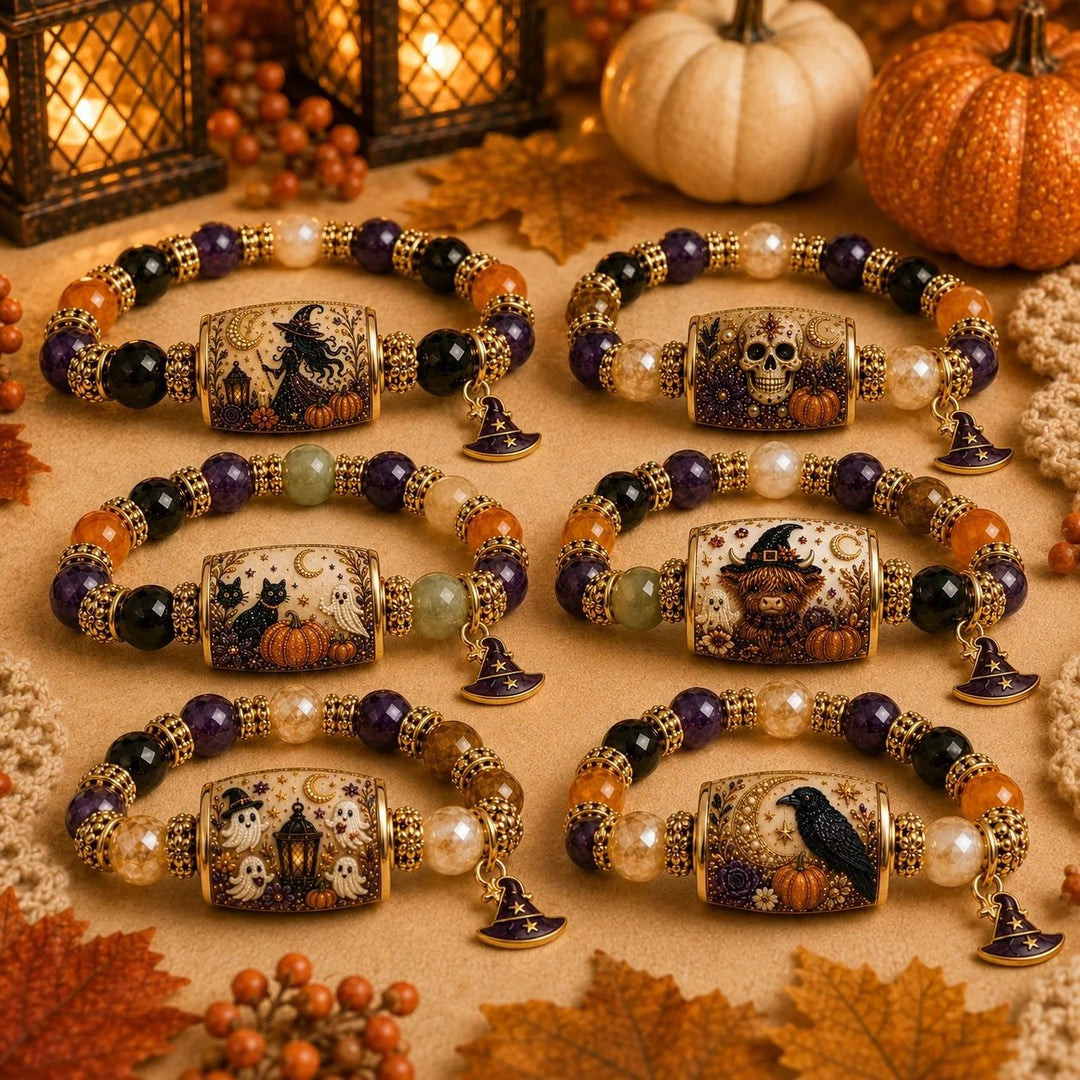 🎃 Limited Edition Halloween Beaded Bracelet Set | Spooky Cute Gift Jewelry