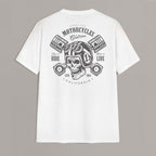 Modern Motorcycles Ride to Live White Print T-shirt