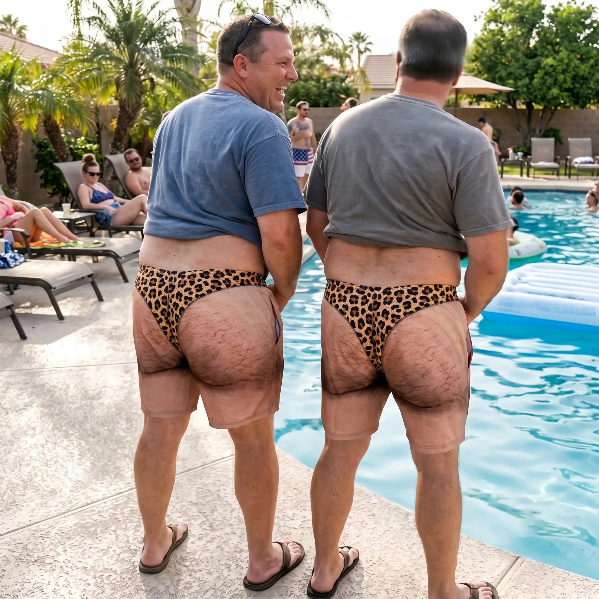 The ""Cheeky Commando"" Novelty Prank Swim Trunks – Guaranteed to Cause Double-Takes!