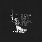 SHOOTING GUNS AND SPREADING BUNS Skull with Sexy Lady Print T-shirt