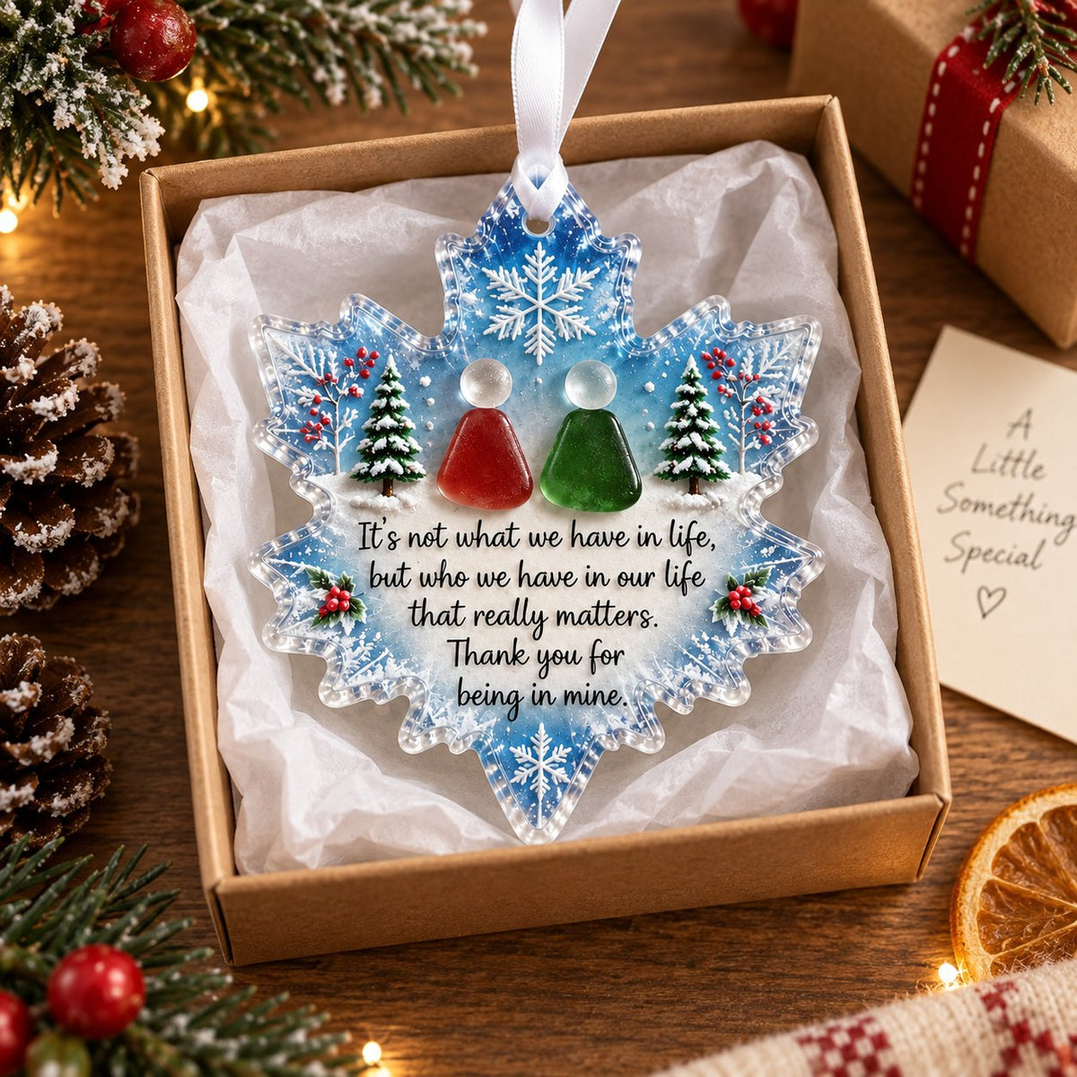 🌊⏰LAST DAY 49% OFF ❄️Snowflake Sea Glass Ornament – A Meaningful Christmas Keepsake For Someone Special✨